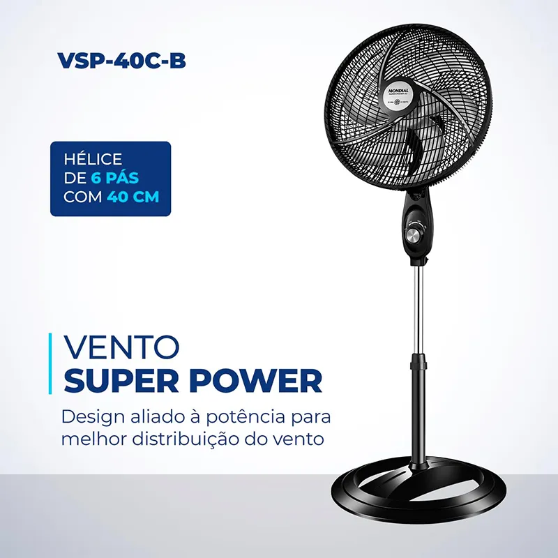 Melhor Ventilador de Coluna Mondial Super Power - VSP-40C-B - 02
