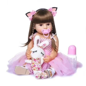 Bebê Reborn Boneca Silicone Original Realista Menina Princesa 55CM Brastoy