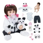 Bebê Reborn Panda Boneca Realista de Silicone Original 48cm - 02