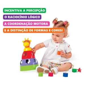 Girafa Brinquedo Didático Educativo com Blocos Mercotoys - 02