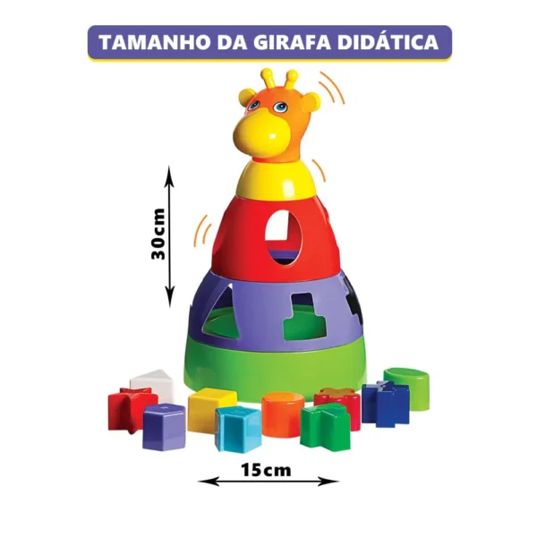 Girafa Brinquedo Didático Educativo com Blocos Mercotoys - 04