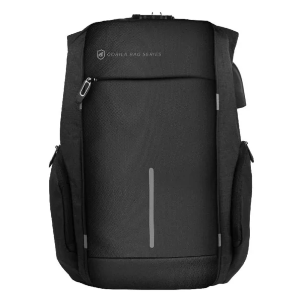 Mochila Locker 22 Litros com Cadeado padrão TSA Antifurto, USB Fone P2 Impermeável, Preta, Gshield