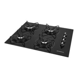 Fogão Cooktop a Gás 4 Bocas Mondial Preto e Inox Bivolt - CTG-01 - 01